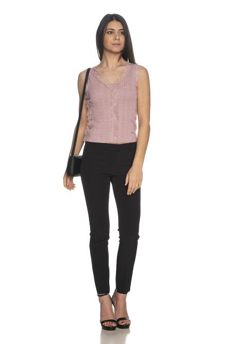 Canotta Donna M211IL00 con pizzo smanicata Rosa YES ZEE- Francavilla Moda